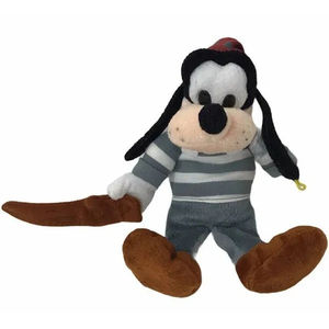 Disney Pirate Goofy plush holding felt sword about 9" tall